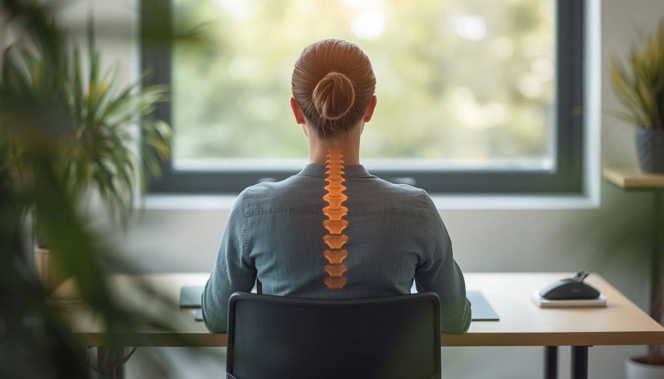 Flourisheliminat desk posture guidance illustration